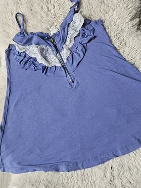 Felina "Lush Lace" Lavender Camisole - Romantic Ruffle & Lace Trim Tank Top 🔥